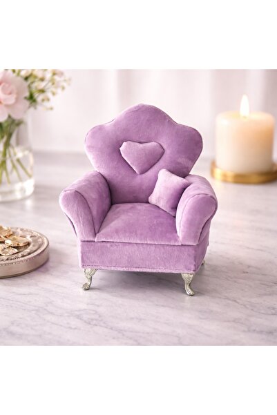 velve Elegant jewelry stand in the shape of a lilac armchair, 20x16cm