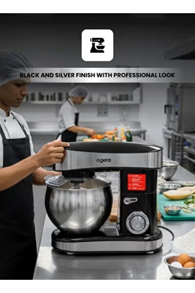 Ogera 1200W Stand Mixer 6L Stainless Steel Bowl | 6-Speed + Pulse | Heavy Duty Planetary Kitchen Machine