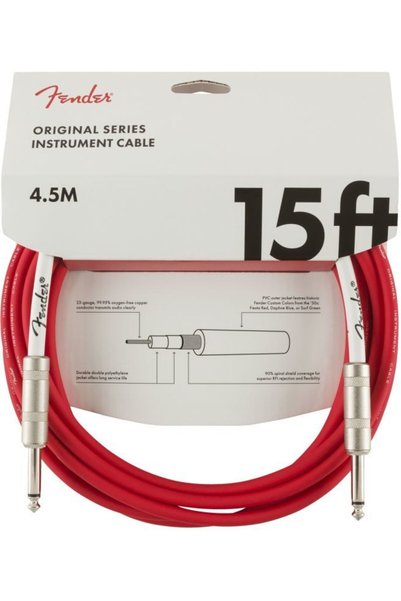 FENDER OR CBL 15 FRD Original Fiesta Red 4,5 Metre Gitar Kablosu