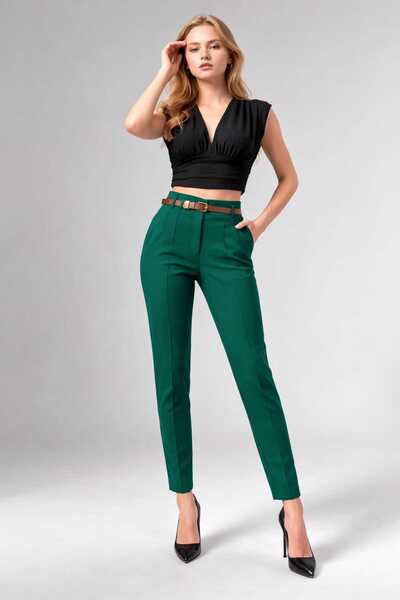 ANATOLIATEKSTILE Elegant Women's Pants, Office Business Casual Without Belt –...