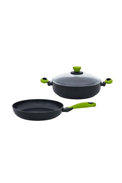Leggno Colorgy Titanium Tencere Seti 3 Parça Yeşil
