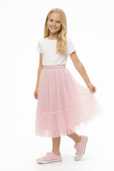 Ceylin Fashion Kız Çocuk Angel Astarlı Çift Kat Hayal Tüllü Etek CF-25014