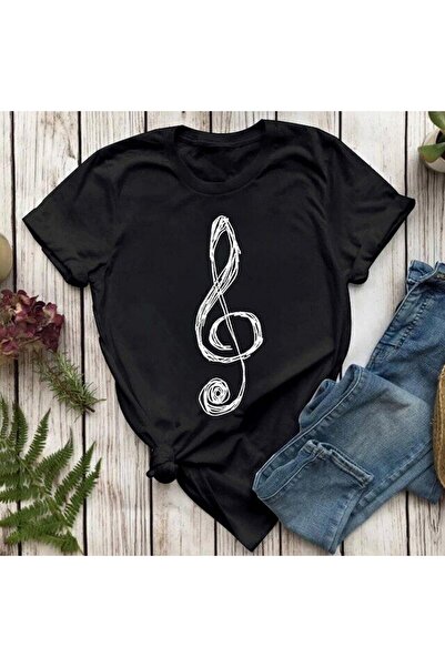 Herşey Nota Sol Anahtar Gitar Unisex Tshirt