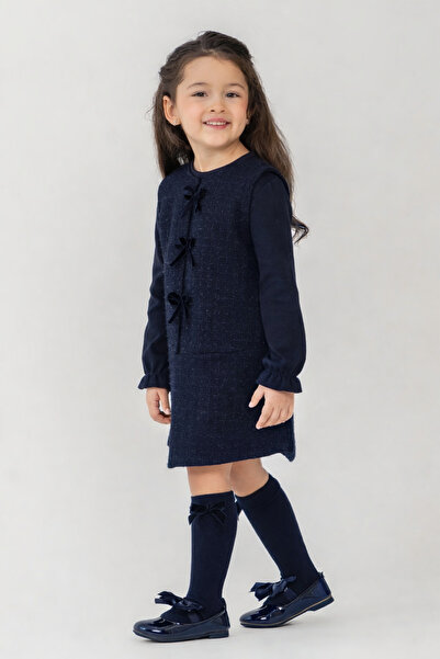 Minoviababykids Kız Bebek Çocuk Tüvit Elbise ve Uzun Kollu Badi Takımı