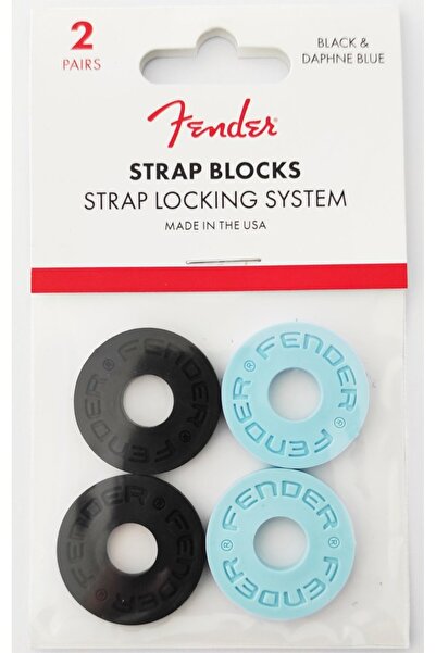 FENDER Κλειδαριές Ιμάντων Κιθάρας Μαύρο και Μπλε Δάφνη 4 Τεμάχια