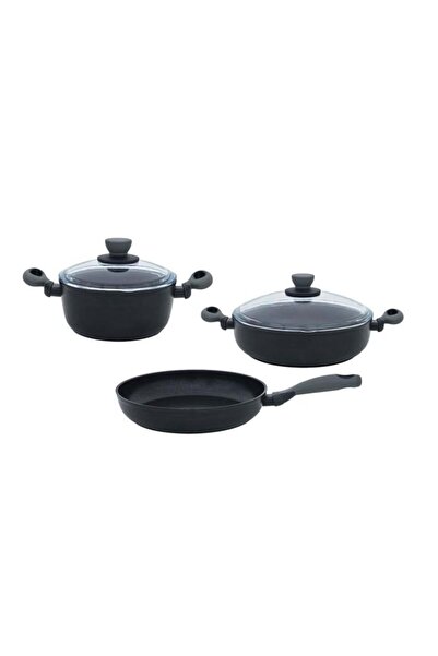 Leggno Colorgy 5 Piece Set Deep Pot 22 cm + Shallow Pot + Frying Pan 26 cm Gray