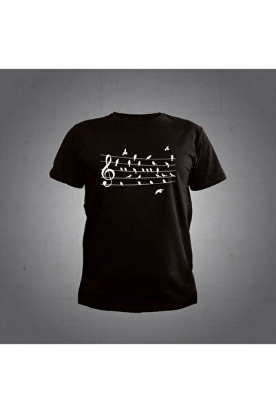 Herşey Nota Muzička nota ptica crna majica