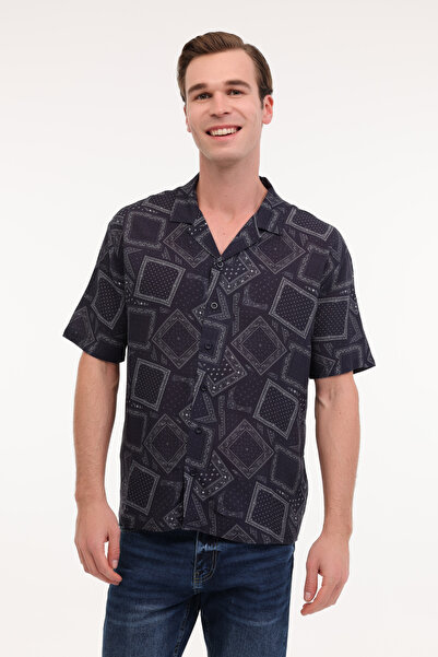 lumberjack Ανδρικό πουκάμισο ML ELIUS 61NS-71 5FX Navy Blue