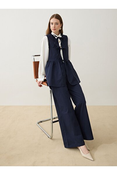 Refka Lacing Detailed Set - Navy Blue -