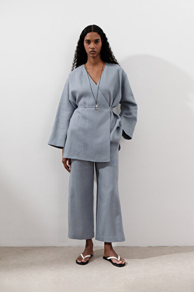 Manuka Linen Wide Leg Pants Blue