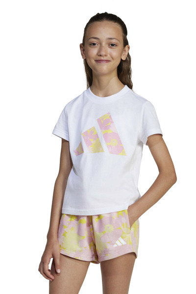 adidas JG FLWR T WHITE Beyaz Kız Çocuk Kısa Kol T-Shirt