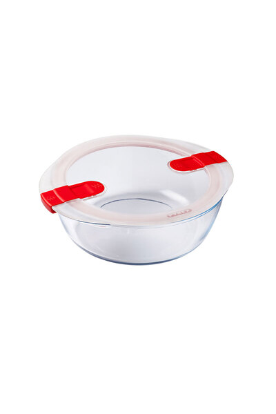 Pyrex Yuvarlak Kapaklı Mikrodalga Fırına Uygun Saklama Kabı 1.1 L