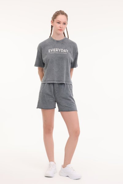 lumberjack Pantaloni scurți pentru femei WL KINSEY 20SY785 5FX Antracit