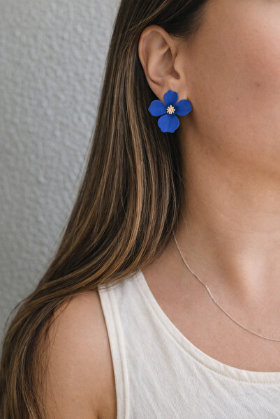 Owentis Clay Flower Earrings Blue| 3cm