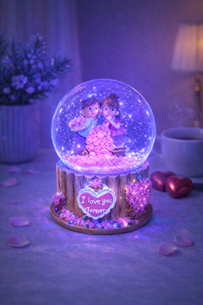 Oria LED Işıklı Kar Küresi- Çift Figürlü Dekoratif