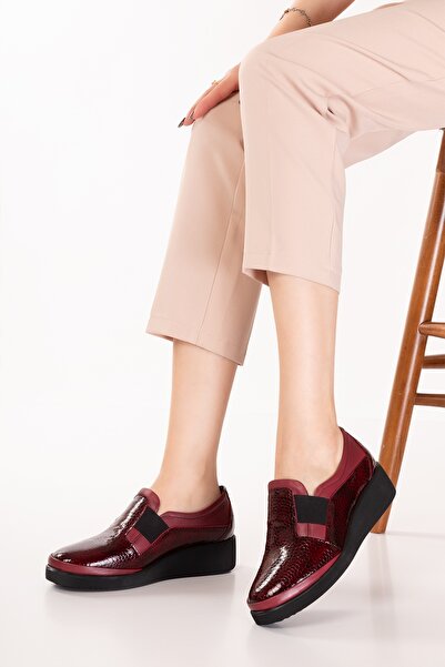 Gondol Prava koža Anatomski Jedinstvene udobne cipele esfa.199100 Bordo crven...