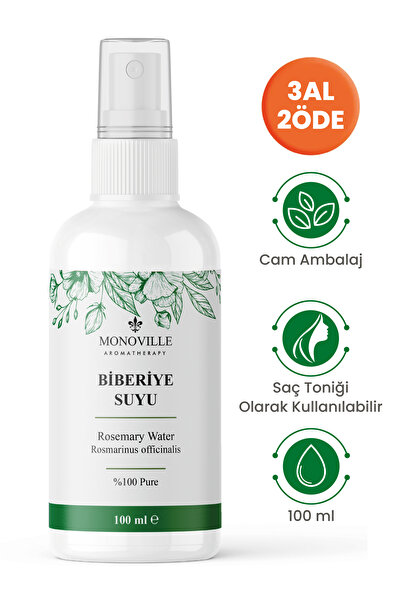 Monoville Biberiye Suyu Dökülme Karşıtı Saç Toniği %100 Doğal 100 ml (Rosemar...