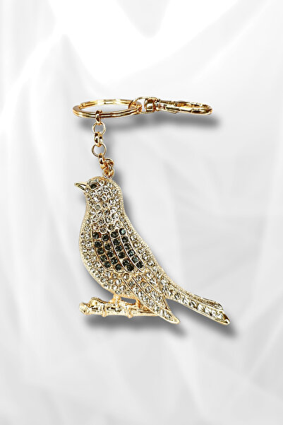 Luxe Loom Zarafetin Işıltısı Zirkon Taşlı Gold Renk Kuş Figürlü Çanta Aksesua...