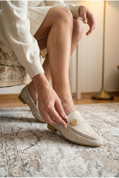 Vojo Mila Toka Детальні замшеві жіночі балетки Бежеві