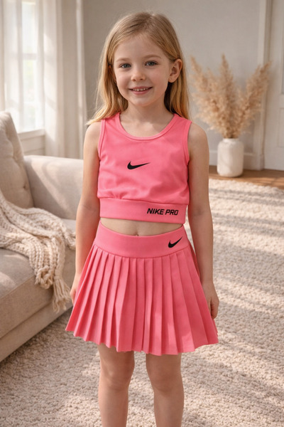 Uğur bebe Set de costume de baie pentru fete, roz neon, crop piese, pentru sp...