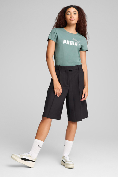 Puma Μεταλλικό Νο 1 Λογότυπο Γυναικείο Πράσινο T-Shirt με στρογγυλή λαιμόκοψη