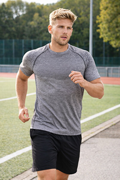 MioFit Men's Active Melange Short Sleeve Seamless Sports T-Shirt