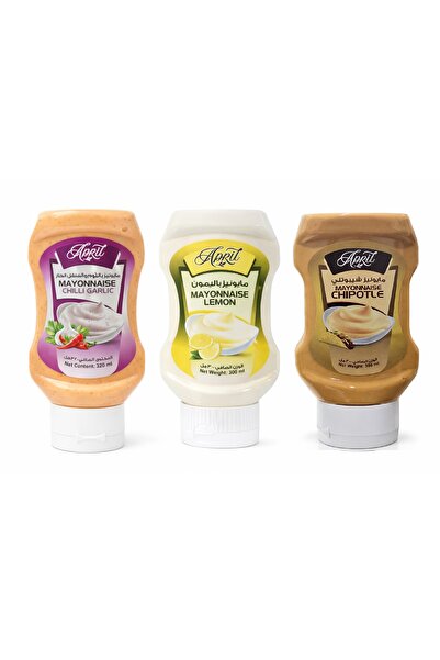 APRİL مايونيز نكهات متنوعة عرض 300X3 مل ( ثوم مع الفلفل الحار-ليمون-شيبوتلى )