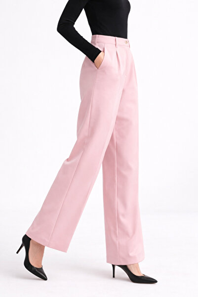 WE AND ME Γυναικείο παντελόνι από ύφασμα κρεπ με ψηλή μέση και φαρδιά μπατζάκ...