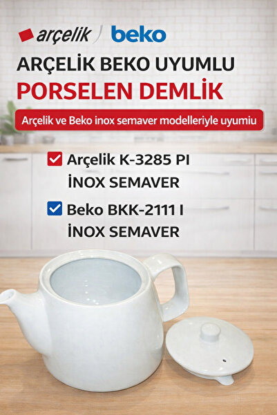 Beko Arçelik Orjinal K 3285 Pı 3285 B Semaver Gri Ve Beyaz Sıfır Uyumlu Porse...