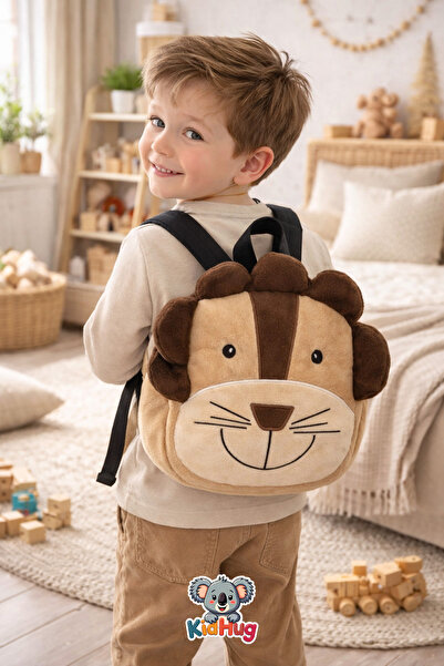 KidHug Μαλακή βελούδινη τσάντα με κέντημα λιοντάρι για νηπιαγωγείο – Τσάντα π...