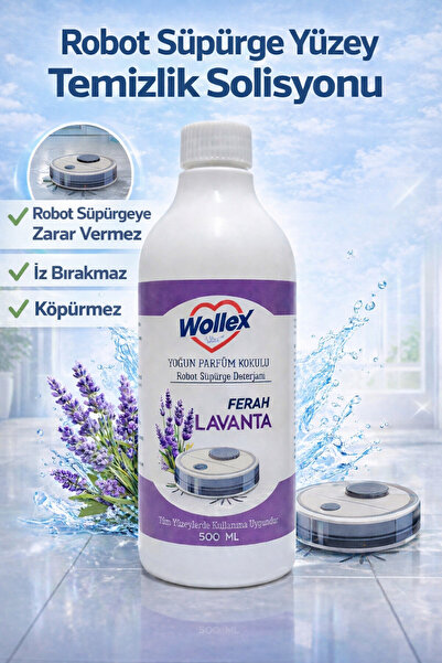 WOLLEX Robot Süpürge Deterjanı Lavanta Kokulu Temizlik Solüsyonu Yüzey Temizl...