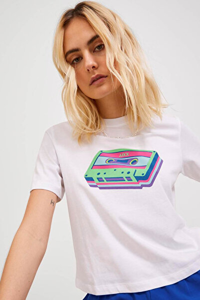 JJXX JXSALLY REG ONECK SS TEE Beyaz Kadın Kısa Kol T-Shirt