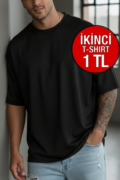 Teenage Millionaire Erkek Siyah Basic Düz Baskısız Oversize Salas Boyfriend L...