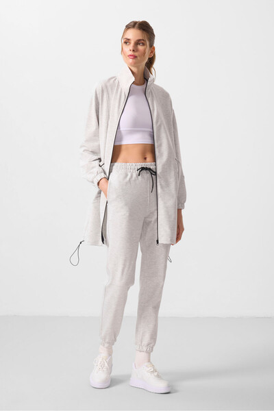 TOMMY LIFE Snow Melange Stand-up γιακά με φερμουάρ Άνετη φόρμα Γυναικεία αθλη...