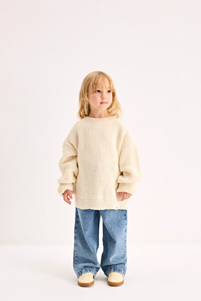 Marvy Cotton Knitted Sweater Ecru
