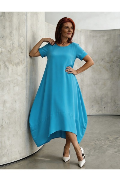 DenizEge Rochie Marlon Balon Turcoaz