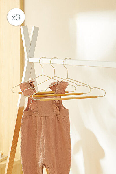 Ocean Home Textile 3 bucăți cu suport din lemn, alb mat, acoperit cu cauciuc,...