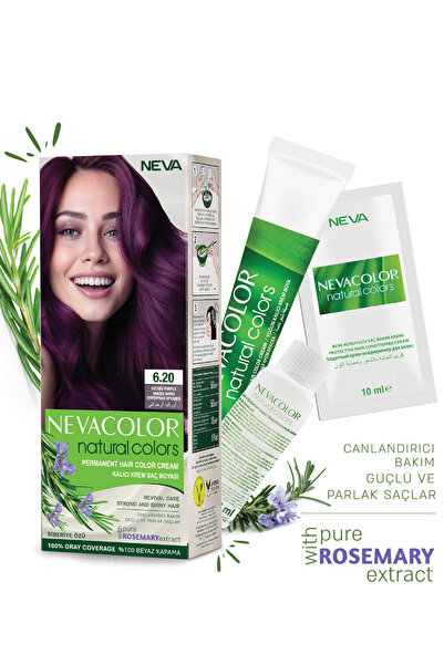 Neva Color Natural Colors 6.20 Orkide Moru Kalıcı Krem Saç Boyası Seti
