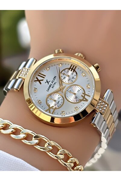 Daniel Klein Kadın Kol Saati Gold Gümüş Renk 3atm Su Geçirmez - Bileklik Hedi...