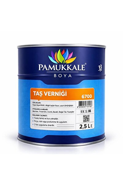 Pamukkale Doğal Taş Vernik Solvent Bazlı Şeffaf 2.5 Lt