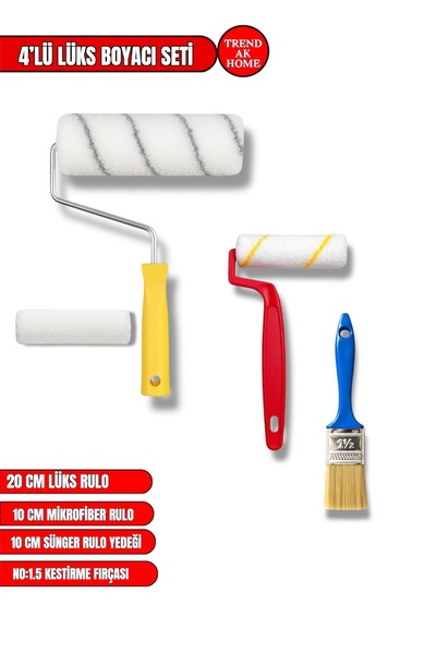 Genel Markalar 4'lü Boyacı Seti Rulo Fırça Seti Badana