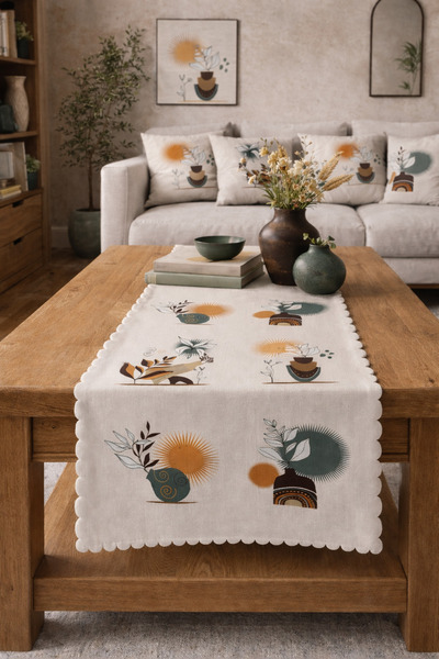 SasoHome Ψηφιακό τυπωμένο διακοσμητικό δρομέα με μοτίβο Drought And Wildflowers