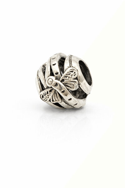 Defne Silver Dragonfly Figured Globe Charm