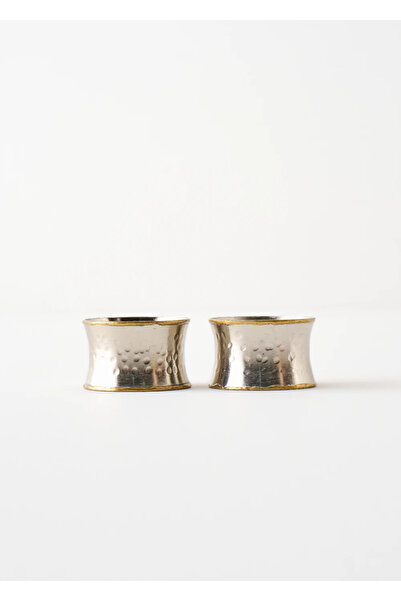 Bella Maison حلقة مناديل لارا 2 قطعة فضية (4,5x4,5x3,5 سم)