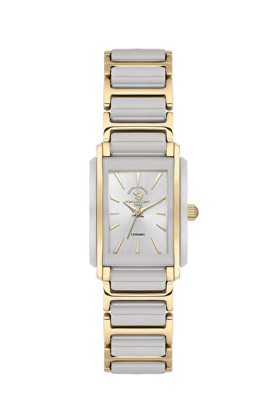 Santa Barbara Polo & Racquet Club ساعة نسائية من الذهب النبيل والفولاذ الأبيض...