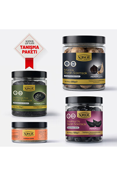 AQISGIL ÇİFTLİĞİ Siyah Sarımsak Premium Tanışma Paketi - 200gr Mürdük - 100gr...