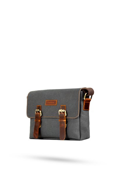 Gillario Design 01 Canvas - Leather Black Messenger Bag
