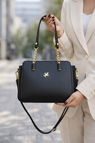 ÇANTAM GELSİN Miami Polo Women's Black Original 5 Compartment Shoulder Bag