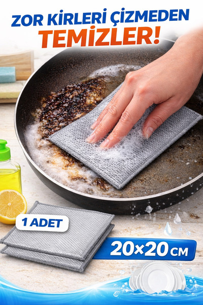 EcoVibe 1 Adet 20x20 Ovma Teli - Hijyenik Bulaşık Teli - Bulaşık Tel Bezi (Te...