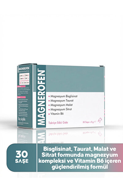 Magnerofen 4 Form Magnezyum Complex - Magnezyum Bisglisinat, Sitrat, Malat ve...